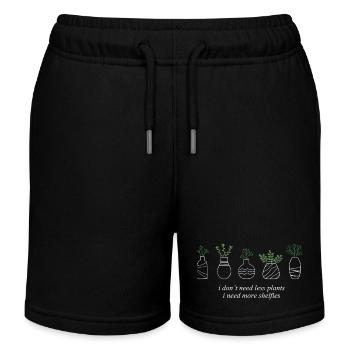 Plants Shelfies Graphic T-Shirts - Kids Organic Sweat Shorts by Stanley/Stella - black - Front