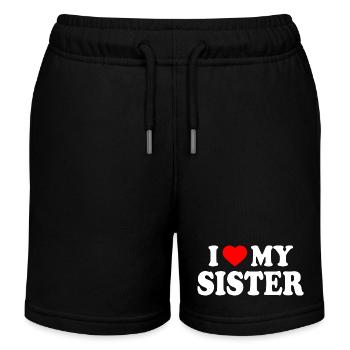 i love my sister - Kinder Organic Joggingshorts Mini Bolter von Stanley/Stella - Schwarz - Vorne