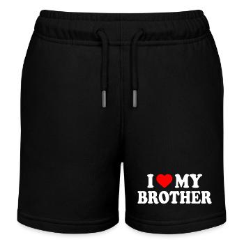 i love my brother - Kinder Organic Joggingshorts Mini Bolter von Stanley/Stella - Schwarz - Vorne