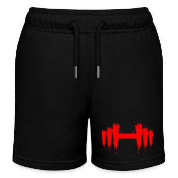 Dumbbell Design Short Dumbbells Red - Kids Organic Sweat Shorts by Stanley/Stella - black - Front