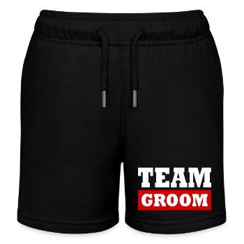 Team groom - Kids Organic Sweat Shorts by Stanley/Stella - black - Front