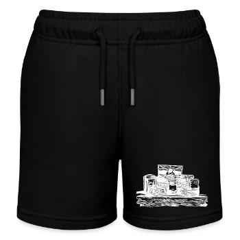 Vintage racing cars on the race track - Kids Organic Sweat Shorts by Stanley/Stella - black - Front