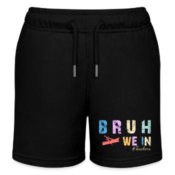 Bruh We In - First Day in College or School - Kids Organic Sweat Shorts by Stanley/Stella - black - Front