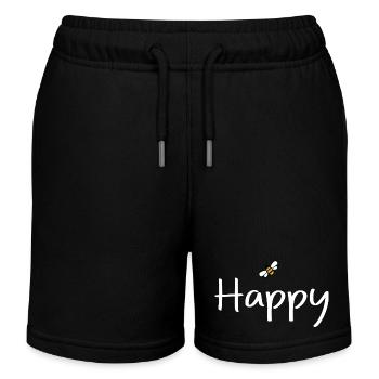 be Happy - Kids Organic Sweat Shorts by Stanley/Stella - black - Front