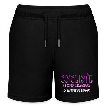CYCLIST The sweat of today the cycling victory - Kids Organic Sweat Shorts by Stanley/Stella - black - Front