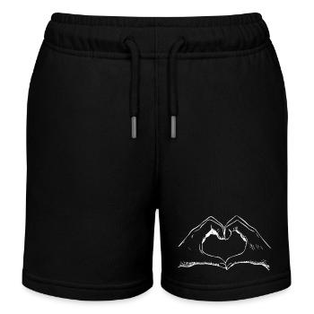Coeur Signe de la main Symbole Amour Saint Valentin - Short de jogging enfant bio Stanley/Stella - noir - Devant