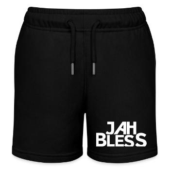 Conception de la police Jah Bless Block - Short de jogging enfant bio Stanley/Stella - noir - Devant