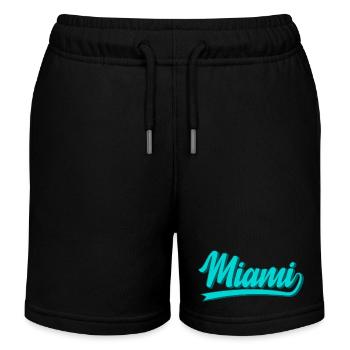 Turquoise néon de Miami - Short de jogging enfant bio Stanley/Stella - noir - Devant