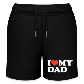 J’aime ma chemise Dad Heart - Short de jogging enfant bio Stanley/Stella - noir - Devant