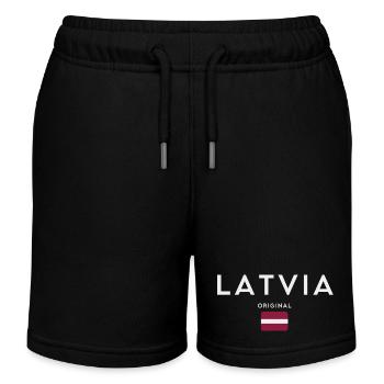 Drapeau letton, fierté lettone - Short de jogging enfant bio Stanley/Stella - noir - Devant