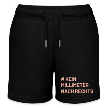 Antifa Mindset kein Millimeter nach rechts - Kinder Organic Joggingshorts Mini Bolter von Stanley/Stella - Schwarz - Vorne