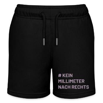 Antifa Mindset kein Millimeter nach rechts - Kinder Organic Joggingshorts Mini Bolter von Stanley/Stella - Schwarz - Vorne