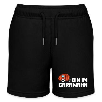 Caravan Caravan Madness Camping Cool Sayings - Kids Organic Sweat Shorts by Stanley/Stella - black - Front