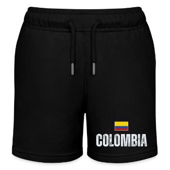 Flagge von Kolumbien, ich liebe Kolumbien - Kinder Organic Joggingshorts Mini Bolter von Stanley/Stella - Schwarz - Vorne