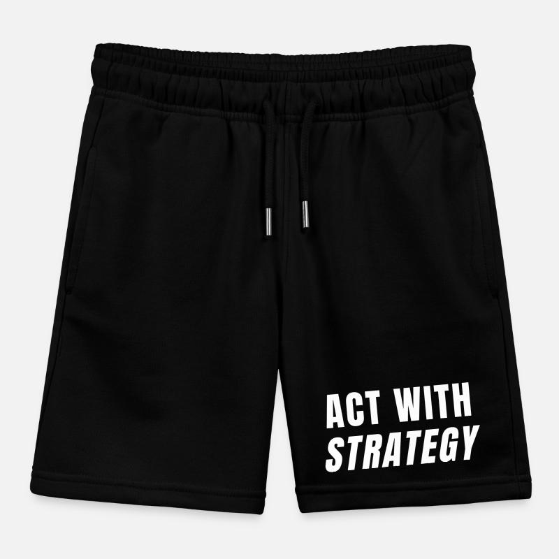 Act With Strategy Success Mindset Power Growth Kids Organic Sweat Shorts by Stanley/Stella