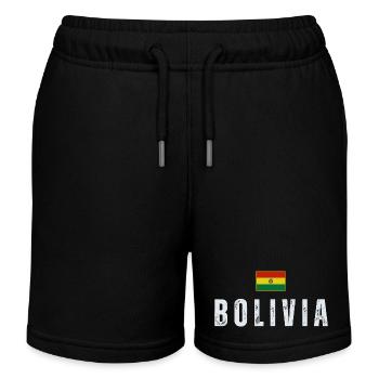 Bolivianische Flagge, hergestellt in Bolivien - Kinder Organic Joggingshorts Mini Bolter von Stanley/Stella - Schwarz - Vorne