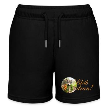 Bleib dran nicht aufgeben durchhalten Hund Husky - Kinder Organic Joggingshorts Mini Bolter von Stanley/Stella - Schwarz - Vorne