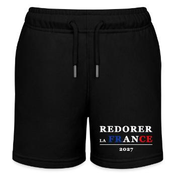 RESTORING FRANCE 2 - Kids Organic Sweat Shorts by Stanley/Stella - black - Front