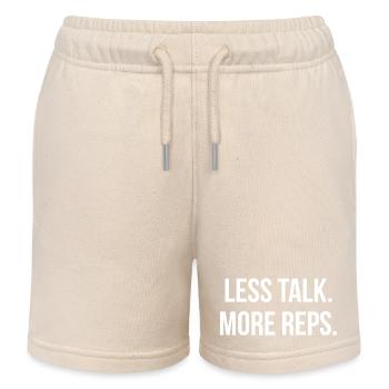 LESS TALK. MORE REPS. | Greyline Official - Kids Organic Sweat Shorts by Stanley/Stella - soft Ecru - Front