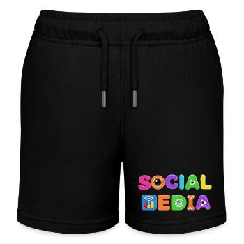 Colorful Social Media Pop Art - Kids Organic Sweat Shorts by Stanley/Stella - black - Front
