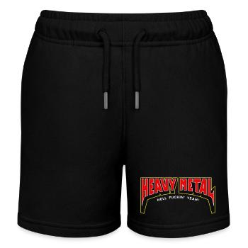 Heavy Metal Hell Yeah 3D Logo Banner - Kids Organic Sweat Shorts by Stanley/Stella - black - Front