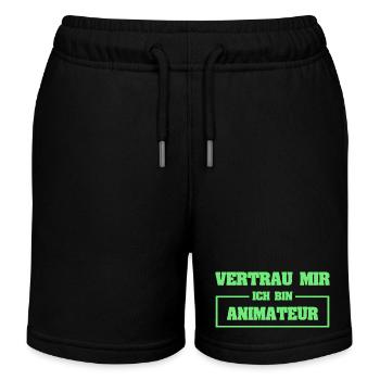 Gift for entertainer - Kids Organic Sweat Shorts by Stanley/Stella - black - Front