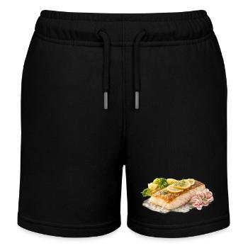 Filet de saumon au citron et à l’aneth - Short de jogging enfant bio Stanley/Stella - noir - Devant