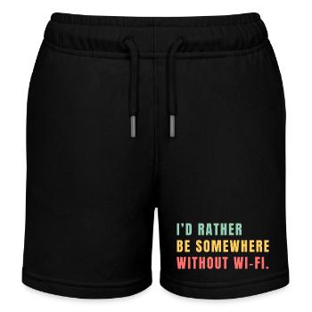 Je préférerais être quelque part sans Wi-Fi - Short de jogging enfant bio Stanley/Stella - noir - Devant