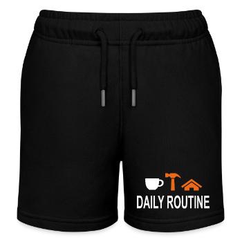Daily Routine, Daily Routine, Work Can Wait - Kids Organic Sweat Shorts by Stanley/Stella - black - Front