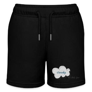 cloudy_person - Kids Organic Sweat Shorts by Stanley/Stella - black - Front