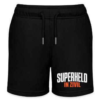 Superheld In Zivil Superhero Superhelden Kostüm - Kinder Organic Joggingshorts Mini Bolter von Stanley/Stella - Schwarz - Vorne