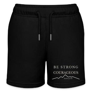 Sois fort et courageux | Josué 1:9 - Short de jogging enfant bio Stanley/Stella - noir - Devant