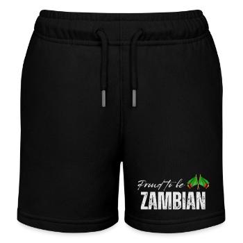 Sambier stolz, ich liebe Sambia - Kinder Organic Joggingshorts Mini Bolter von Stanley/Stella - Schwarz - Vorne