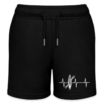 Kajak-Herzschlag-Paddel-Leben - Kinder Organic Joggingshorts Mini Bolter von Stanley/Stella - Schwarz - Vorne