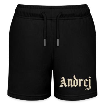 Andrej Gothischer ´ Schriftzug - Kinder Organic Joggingshorts Mini Bolter von Stanley/Stella - Schwarz - Vorne