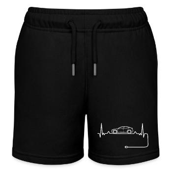 Elektroauto Liebe mit Herzschlag Elektroautos - Kinder Organic Joggingshorts Mini Bolter von Stanley/Stella - Schwarz - Vorne