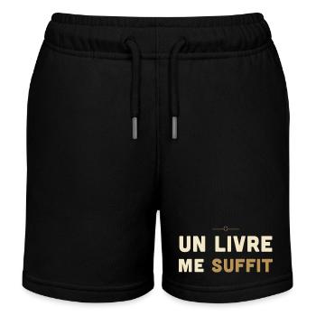 Un Livre Me Suffit - Cadeau Lecteur - Short de jogging enfant bio Stanley/Stella - noir - Devant