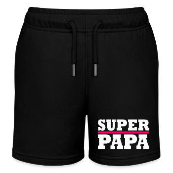 Super papa - Kinder Organic Joggingshorts Mini Bolter von Stanley/Stella - Schwarz - Vorne