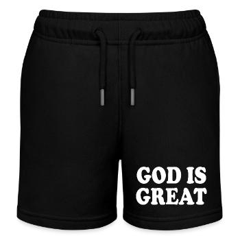 god is great - Kids Organic Sweat Shorts by Stanley/Stella - black - Front