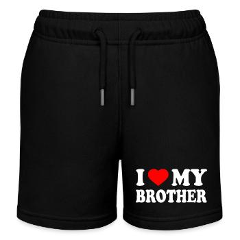 i love my brother - Kinder Organic Joggingshorts Mini Bolter von Stanley/Stella - Schwarz - Vorne