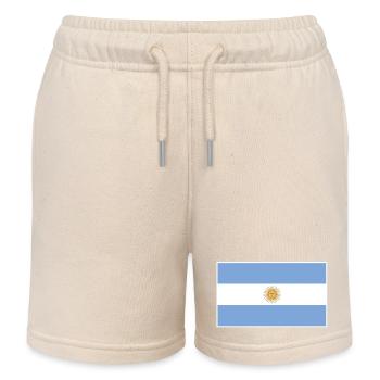 Argentina Flag - Kids Organic Sweat Shorts by Stanley/Stella - soft Ecru - Front