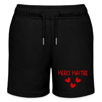 MERCI. MERCI MAÎTRE. CADEAU MAÎTRE. VACANCES. ÉTÉ. - Short de jogging enfant bio Stanley/Stella - noir - Devant