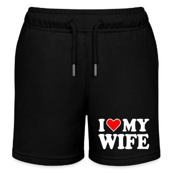 I love my wife - Kinder Organic Joggingshorts Mini Bolter von Stanley/Stella - Schwarz - Vorne
