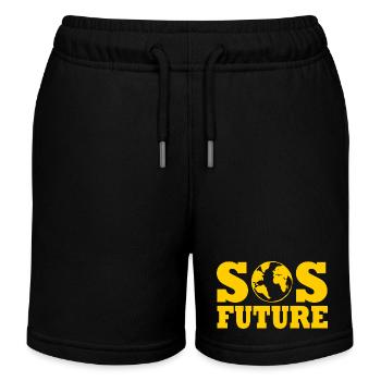 Sos future - Kinder Organic Joggingshorts Mini Bolter von Stanley/Stella - Schwarz - Vorne