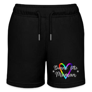 BONNE FÊTE MAMAN. MAMAN. FÊTE DES MÈRES. JE T'AIME - Short de jogging enfant bio Stanley/Stella - noir - Devant