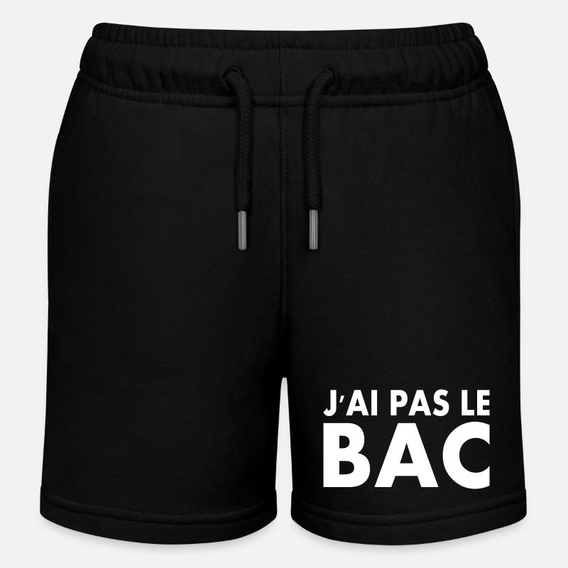 j'ai pas le bac - Short de jogging enfant bio Stanley/Stella - noir