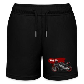 Motorrad // Supersportler // Illustration - Kinder Organic Joggingshorts Mini Bolter von Stanley/Stella - Schwarz - Vorne