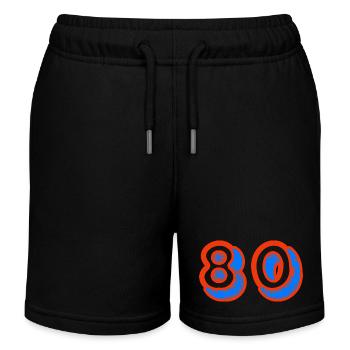 80. 80 YEARS. 80th ANNIVERSARY. 80TH BIRTHDAY. - Kids Organic Sweat Shorts by Stanley/Stella - black - Front