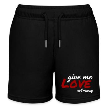 Give Me Love Not Money - Kids Organic Sweat Shorts by Stanley/Stella - black - Front