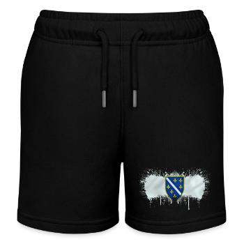 Bosnien in der Herzegowina Europa Sarajavo Flagge Mostar - Kinder Organic Joggingshorts Mini Bolter von Stanley/Stella - Schwarz - Vorne